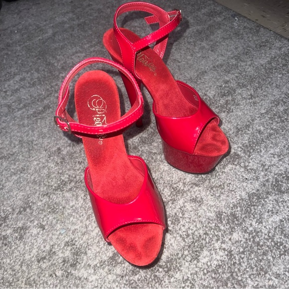 PLEASER ADORE 709 RED 7 INCH HEEL - Picture 4 of 4